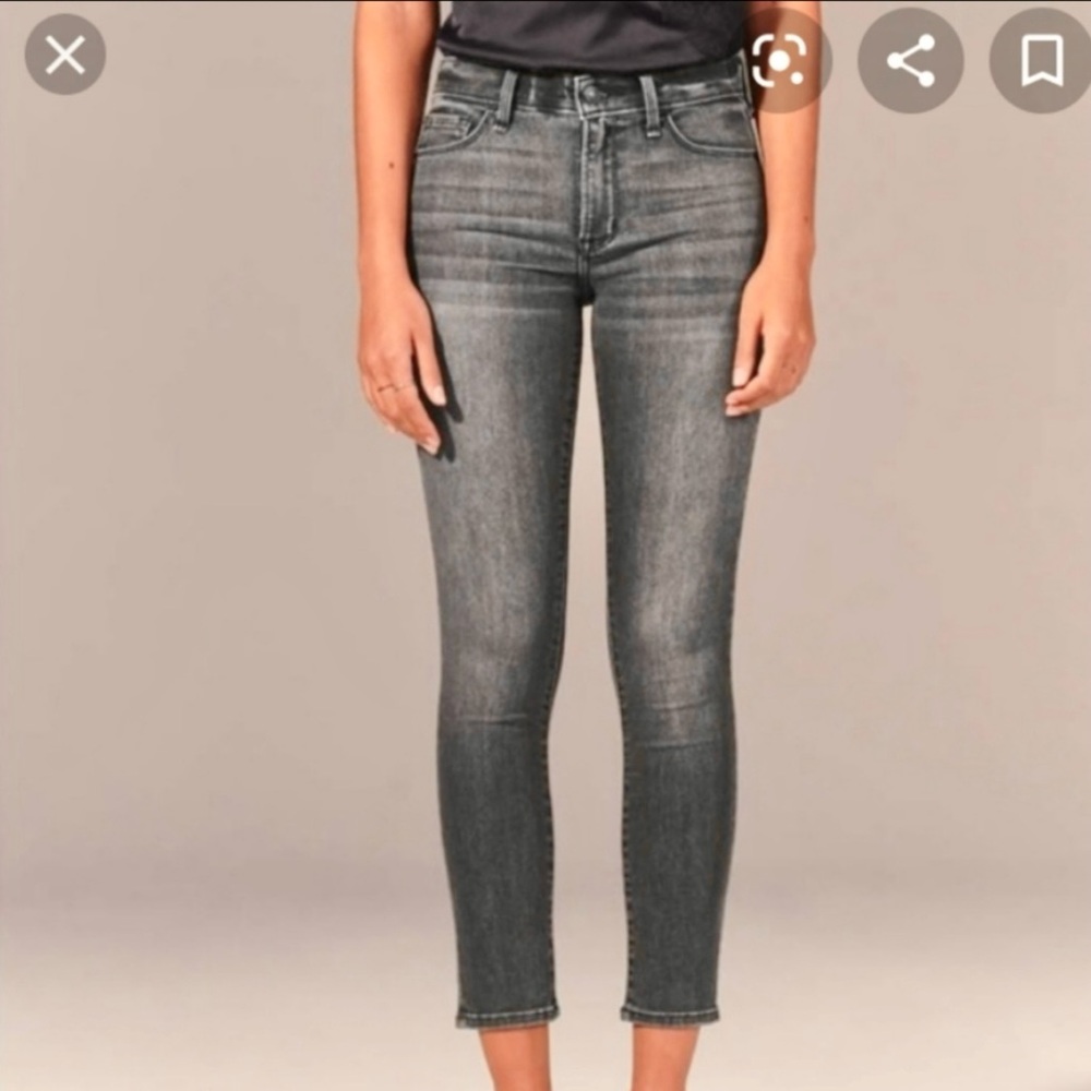 Abercrombie Fitch 8 (29) New Skinny Ankle Mid Rise Gray Women’s Jeans NWT